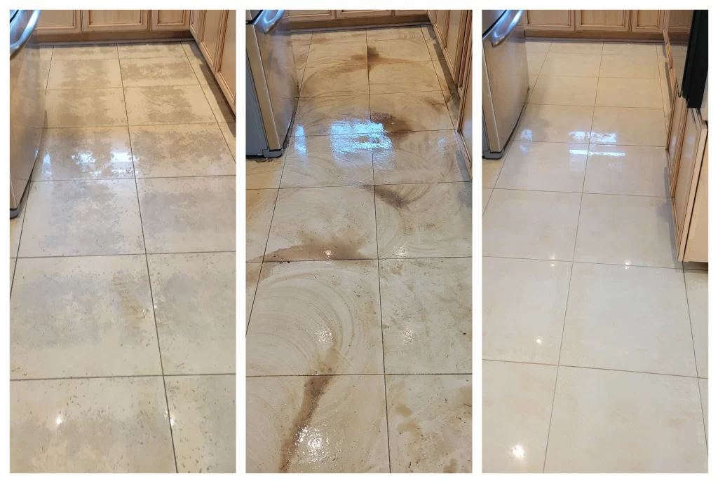 Deep Tile & Grout Cleaning before and after