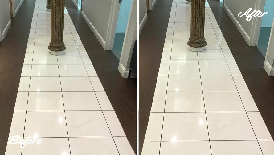 Commercial marble floor tile grout cleaning and restoration Dubai